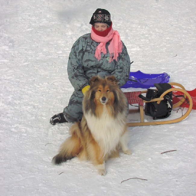 Fiona und "Hasi" im Schnee